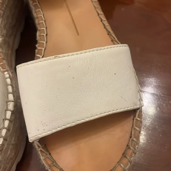 Dolce Vita Larita Leather Espadrilles Platform Sandals Shoes White - Picture 13 of 16